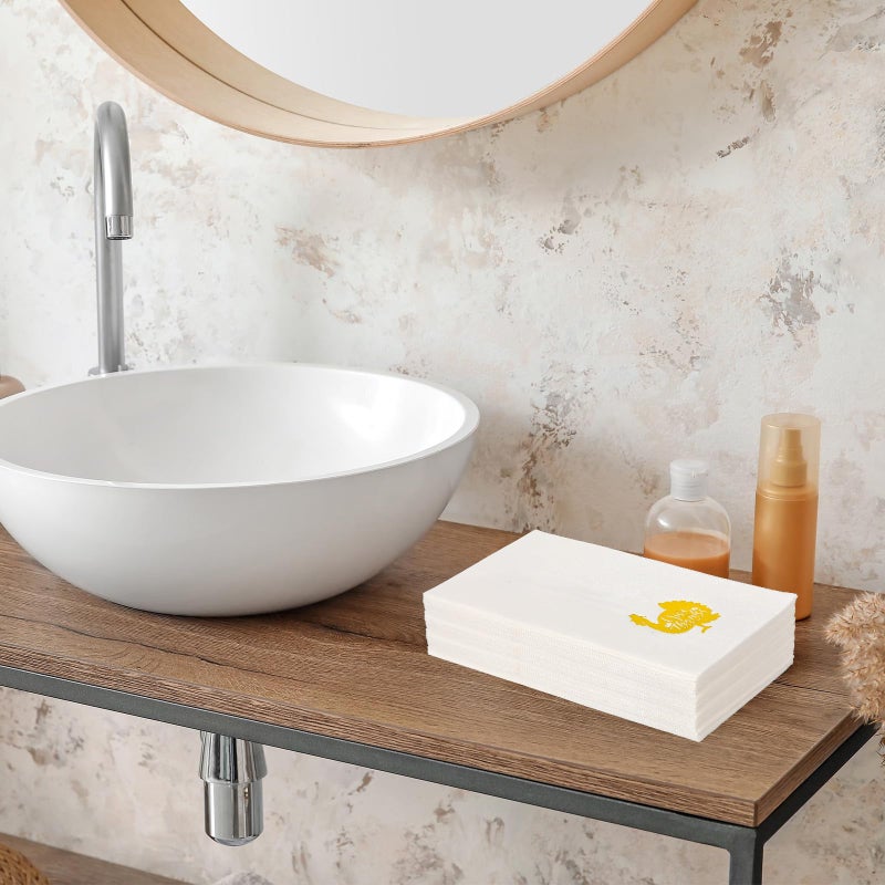 Whaline 50 Pcs Fall Thanksgiving Guest Napkins Gold Foil Turkey Give Thanks Disposable Napkins Dinner Hand Paper Napkin for Bathroom Autumn Harvest Party Table Supplies - Image 5